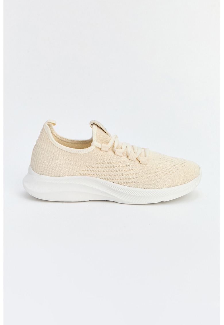 Pantofi sport din material textil cu model slip-on - Portocaliu pal