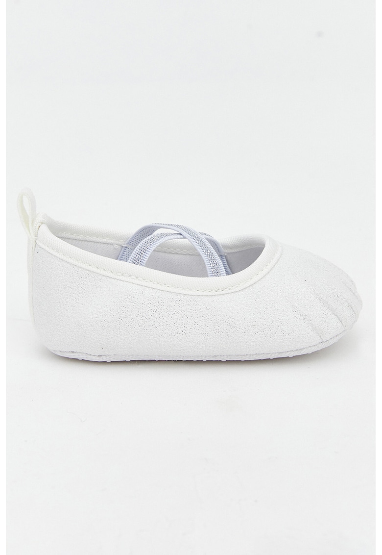 Balerini cu model cu barete incrucisate - Alb