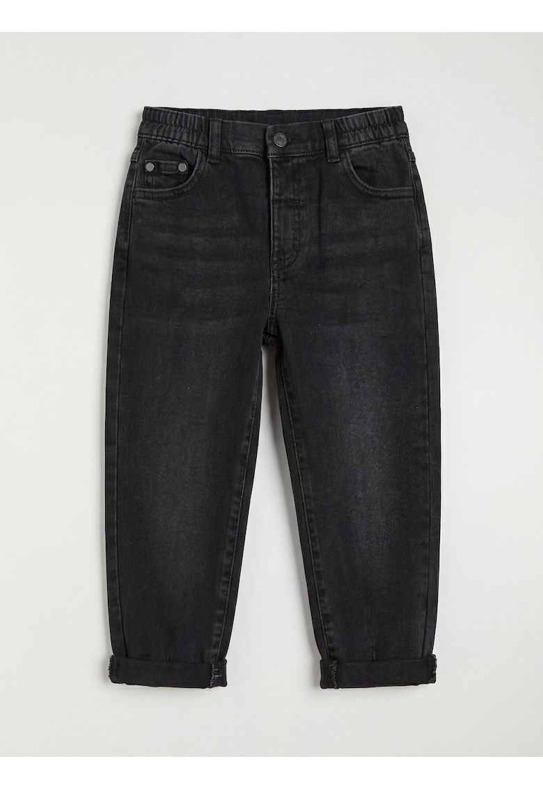 Blugi baggy cu talie medie - Negru stins