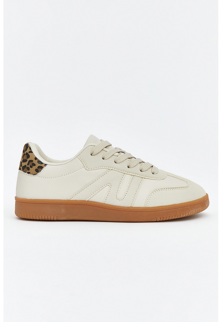 Pantofi sport low-cut cu sireturi - Alb murdar