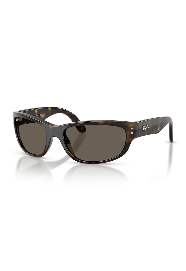 Ochelari de soare unisex dreptunghiulari - Maro/Galben