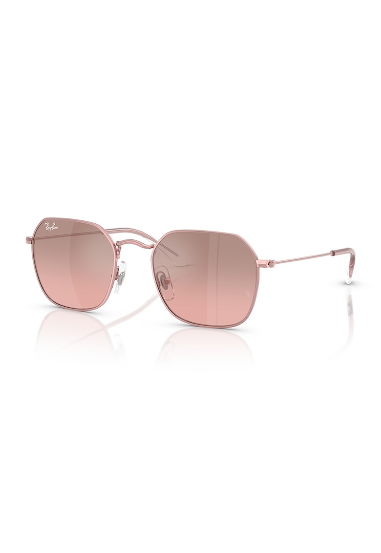 Ochelari de soare patrati cu rama metalica - Auriu rose