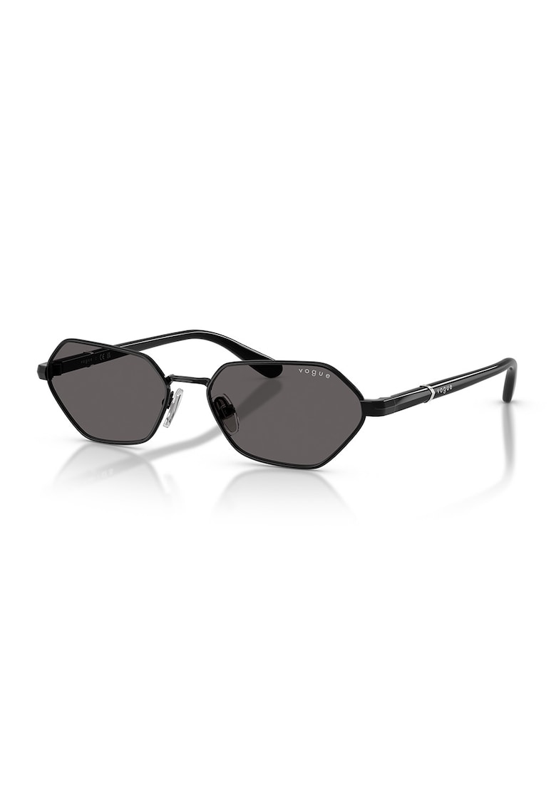 Ochelari de soare hexagonali cu rama metalica - Negru