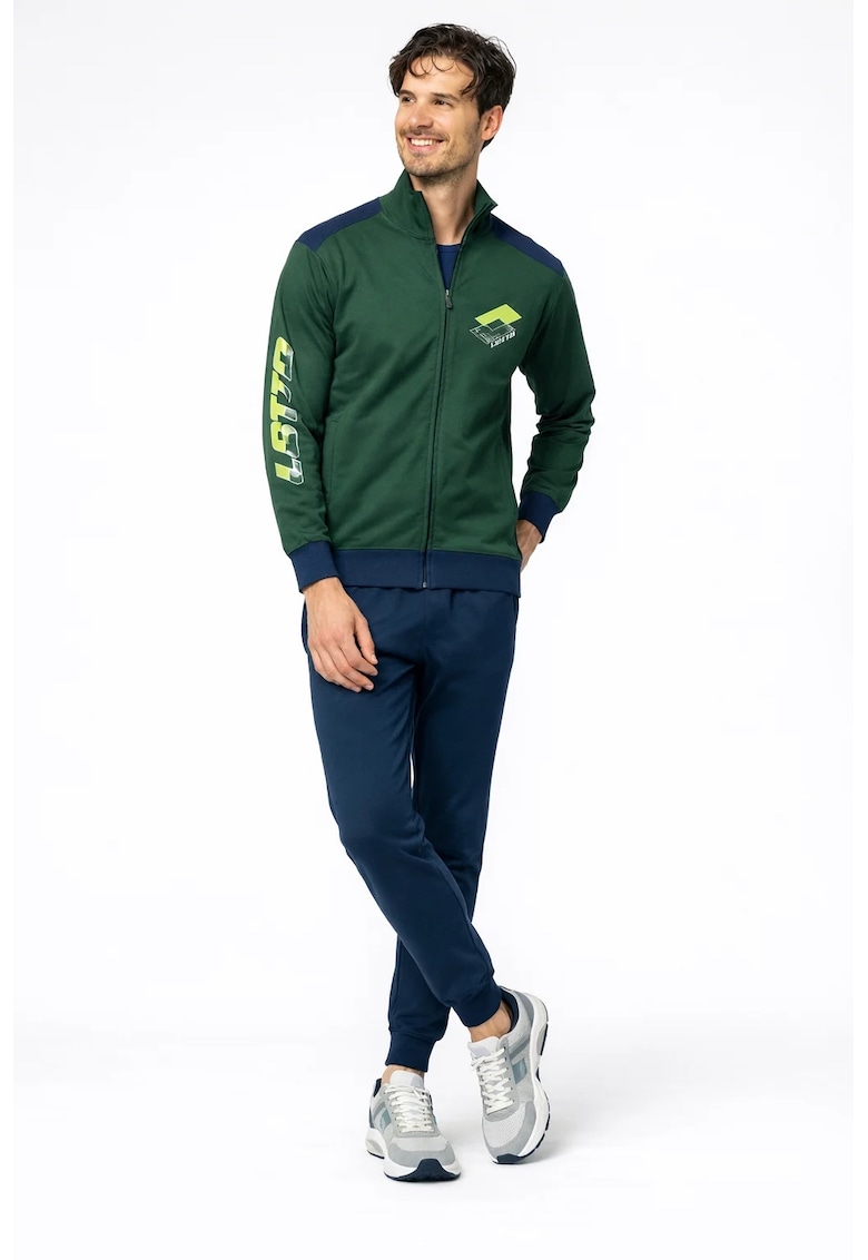 Trening barbati LA1076 - set bluza cu fermoar si pantaloni - regular fit - Verde