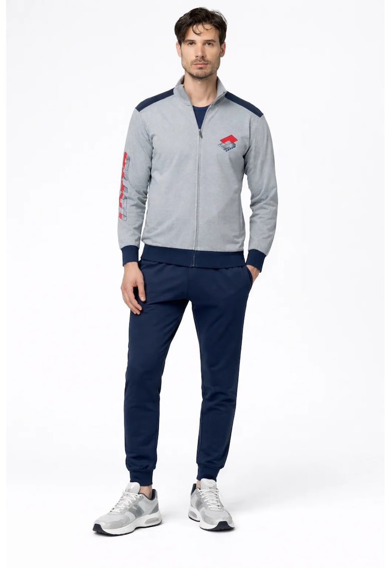 Trening barbati LA1076 - set bluza cu fermoar si pantaloni - regular fit - Gri