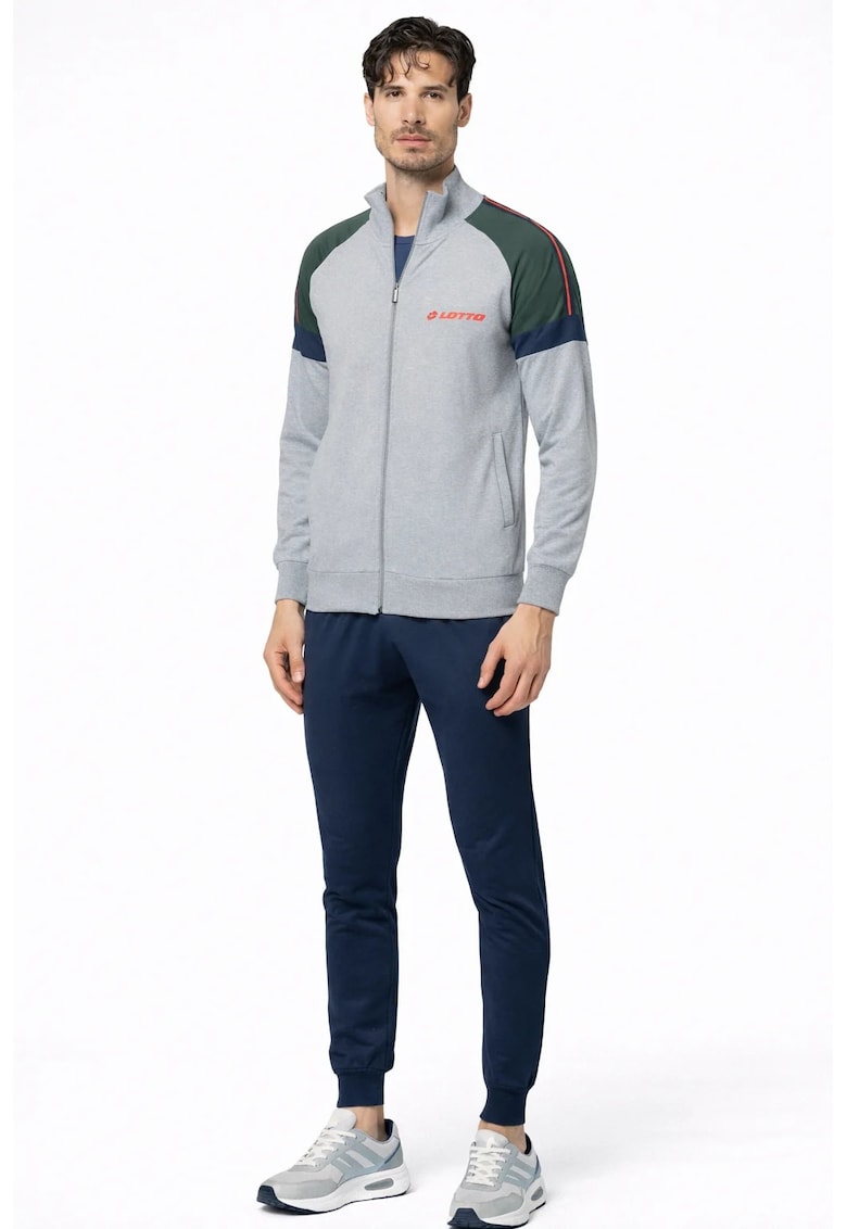 Trening barbati LA1082 - set bluza cu fermoar si pantaloni - regular fit - Gri