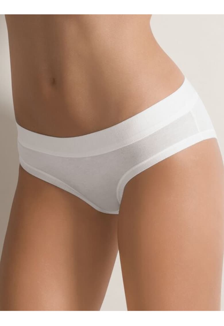 Set 3 perechi chiloti clasici bumbac cu talia joasa GD018 0003 - Alb