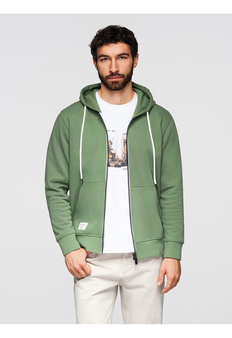 Hanorac cu fermoar uni BASIC OM-SSBZ-0272 - Verde