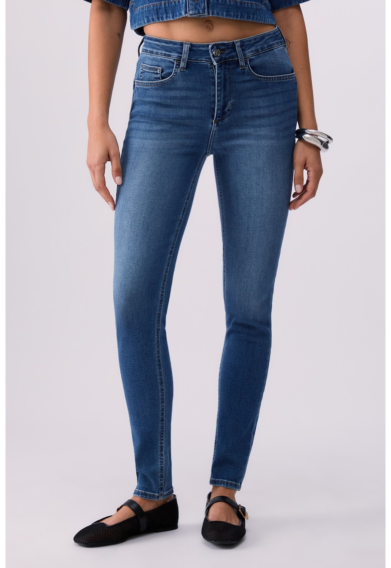 Blugi skinny din amestec de lyocell - Albastru royal