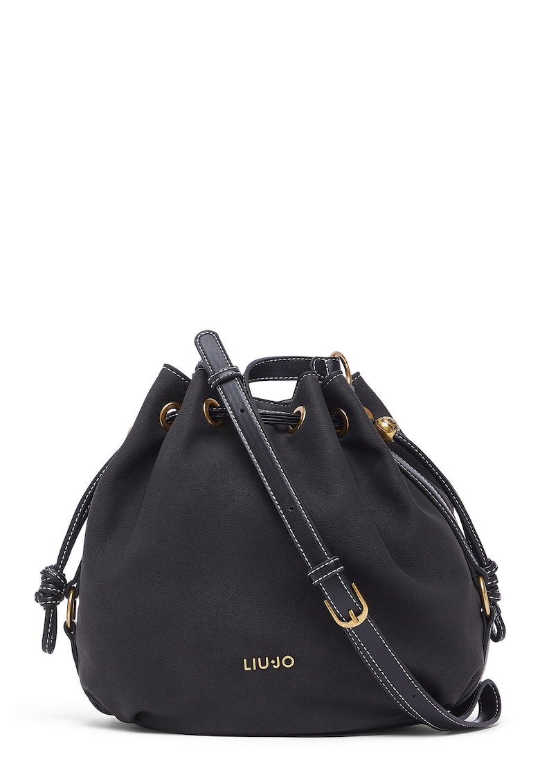 Geanta bucket de piele ecologica - Negru