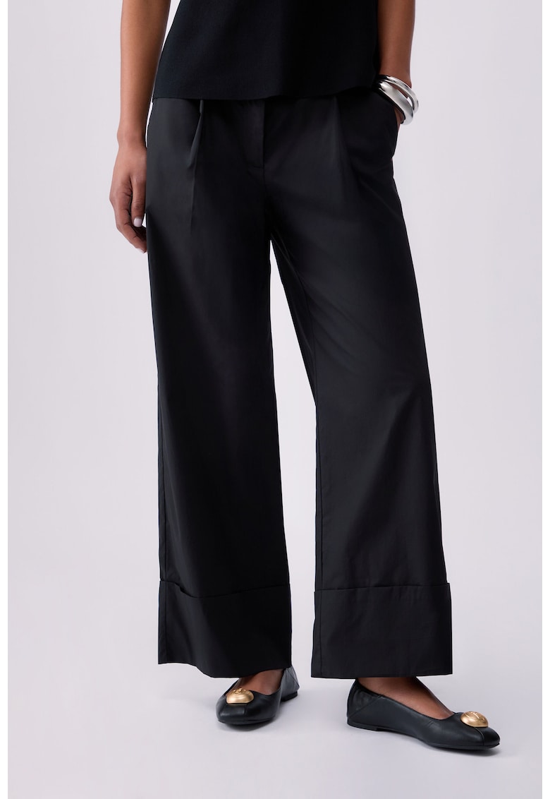 Pantaloni de bumbac cu croiala ampla - Negru