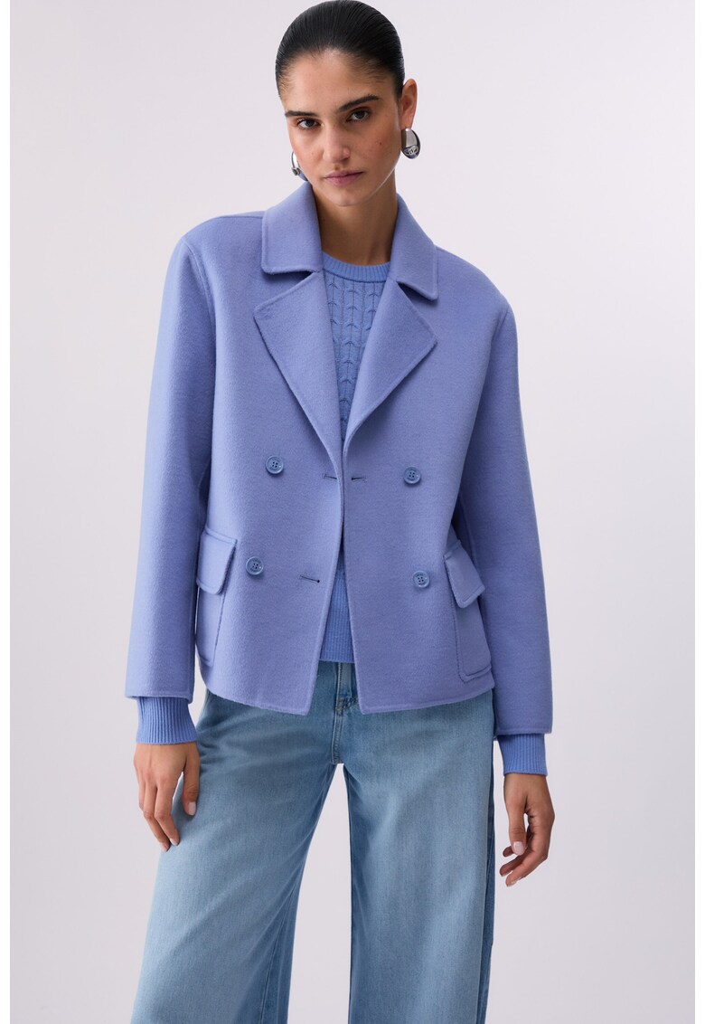 Palton scurt cu doua randuri de nasturi - Albastru deschis