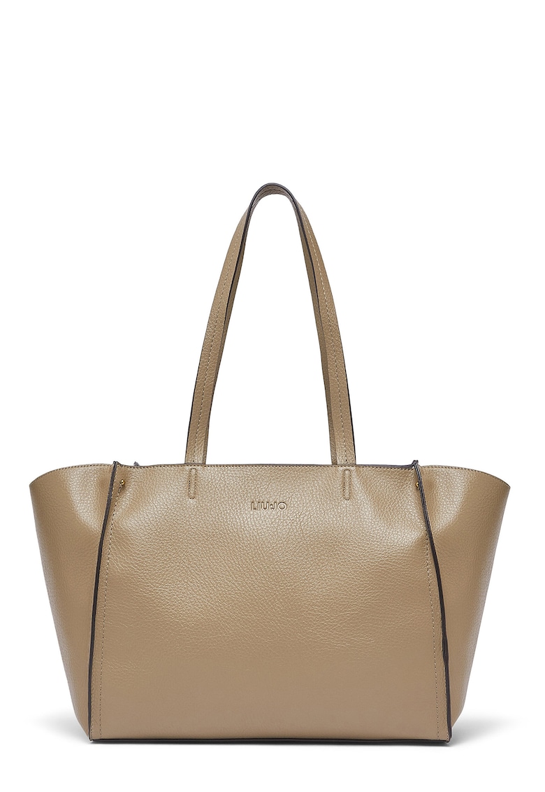 Geanta shopper din piele ecologica - Maro/Bej