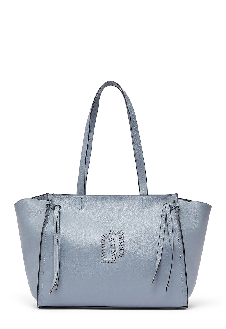 Geanta shopper din piele ecologica - Albastru deschis