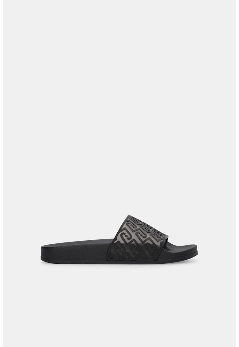 Papuci cu model monograma - Negru