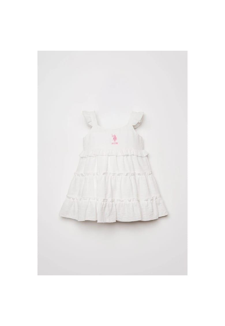 Rochie cu croiala in A - Alb