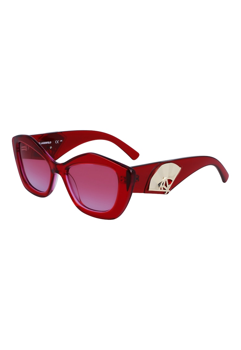 Ochelari de soare cat-eye cu lentile in degrade - Rosu/Auriu