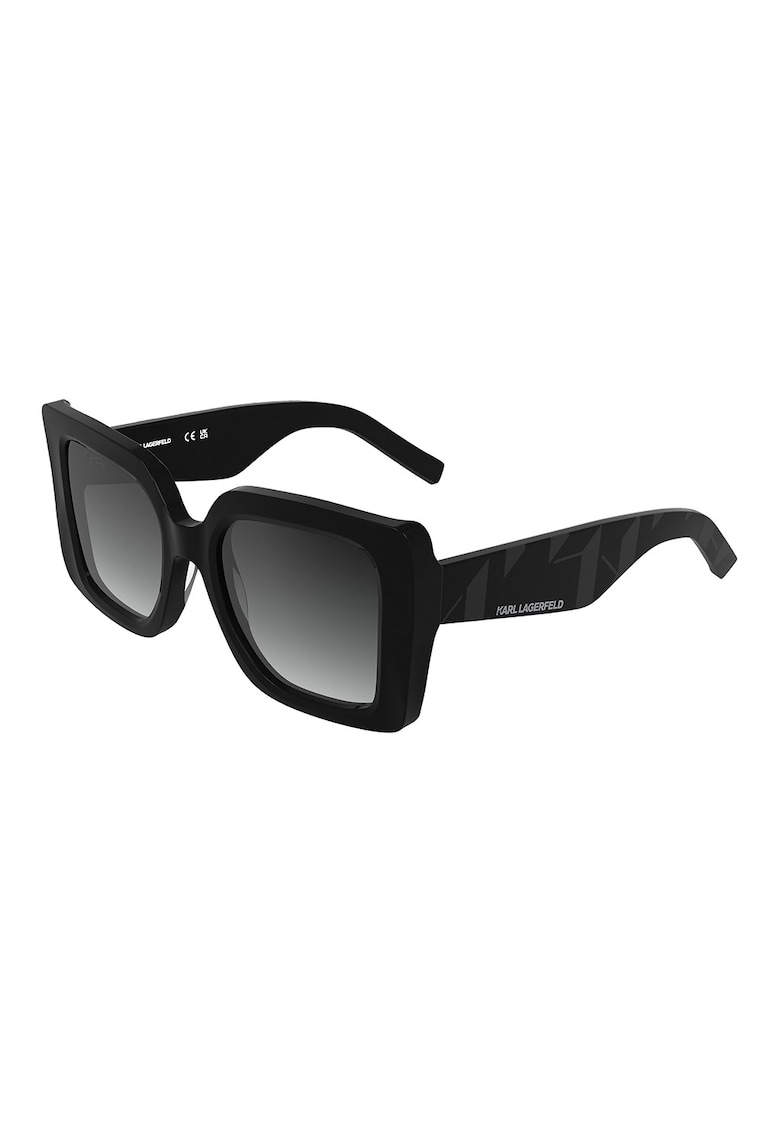 Ochelari de soare patrati cu lentile in degrade - Negru/Gri inchis