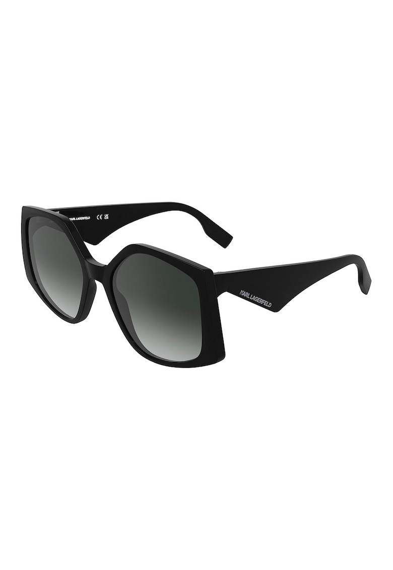 Ochelari de soare hexagonali cu lentile in degrade - Negru
