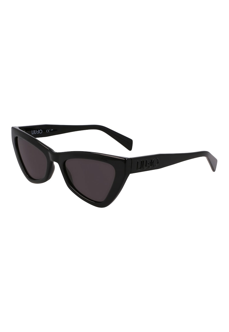 Ochelari de soare cat-eye cu lentile uni - Negru