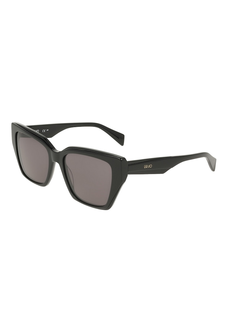 Ochelari de soare cat-eye cu logo - Negru