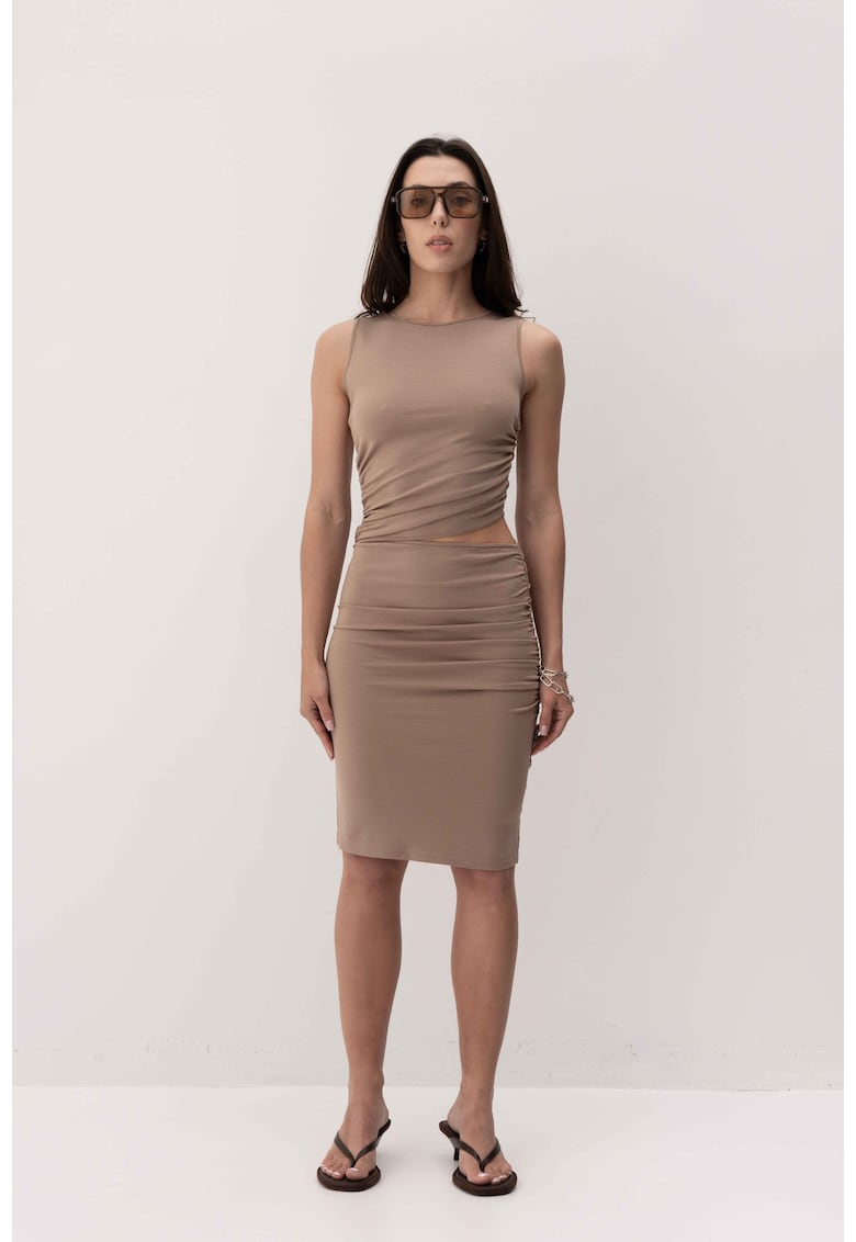 Rochie dama din vascoza - culoare alb - model TALIA