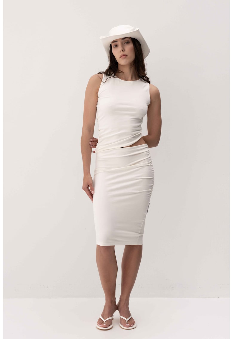 Rochie dama din vascoza - culoare alb - model TALIA - Alb