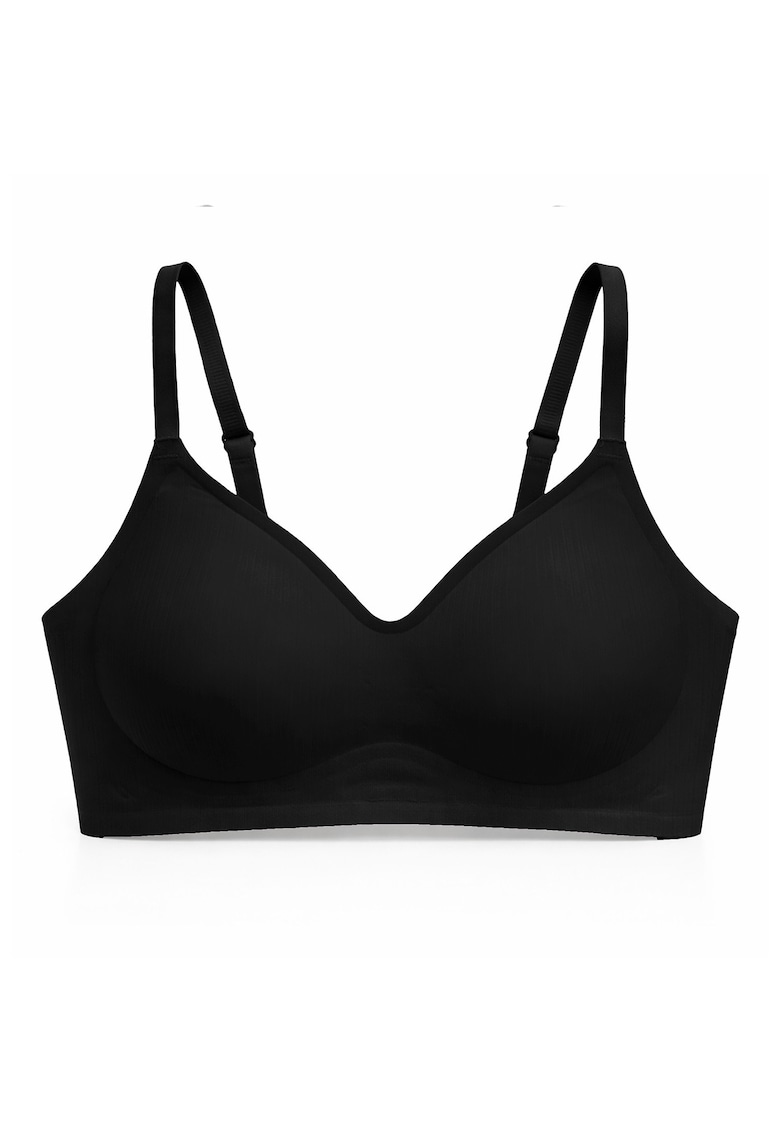 Sutien fara armaturi - cusaturi - cu cupa preformata - SM55 - - Negru