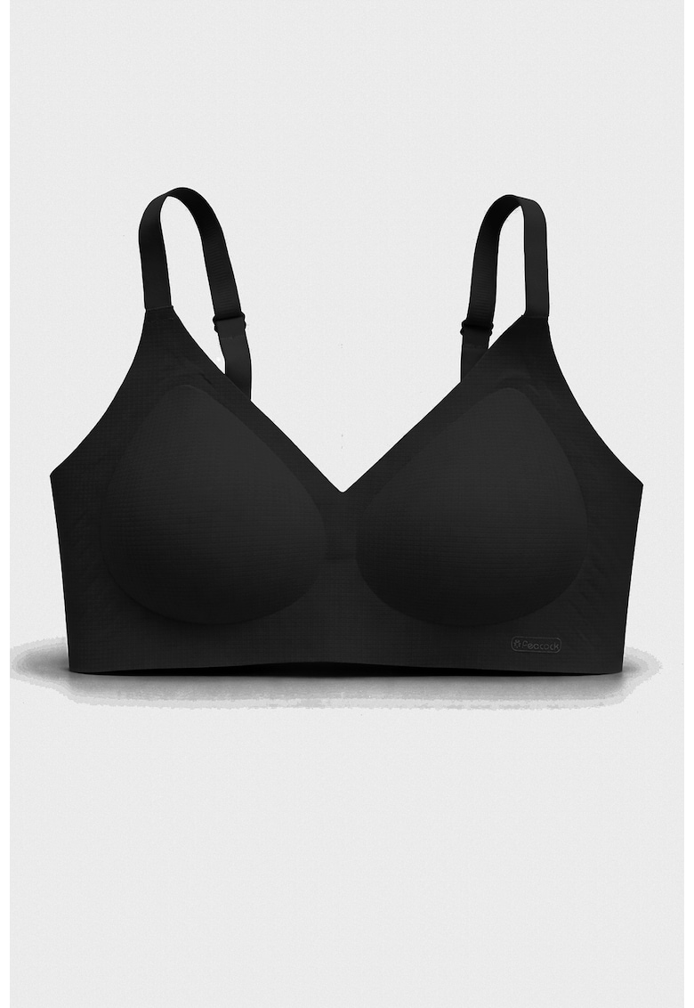 Sutien fara armaturi - cusaturi - cu cupa preformata - SM58 - negru - - Negru