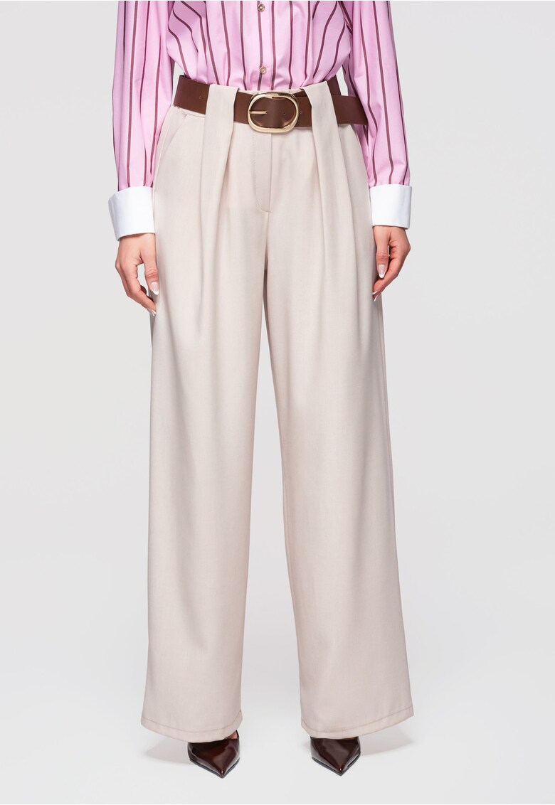 Pantaloni eleganti cu talie inalta OW-PACP-0101 - Bej