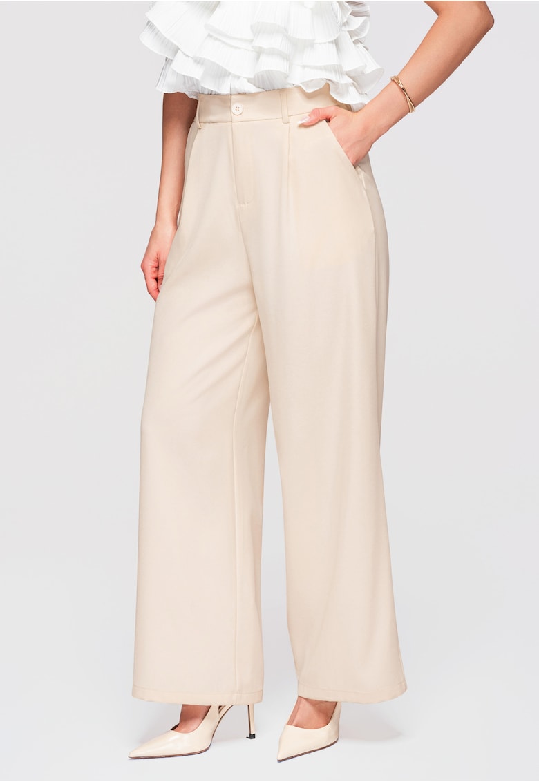 Pantaloni eleganti cu talie inalta OW-PA-E0001 - Bej