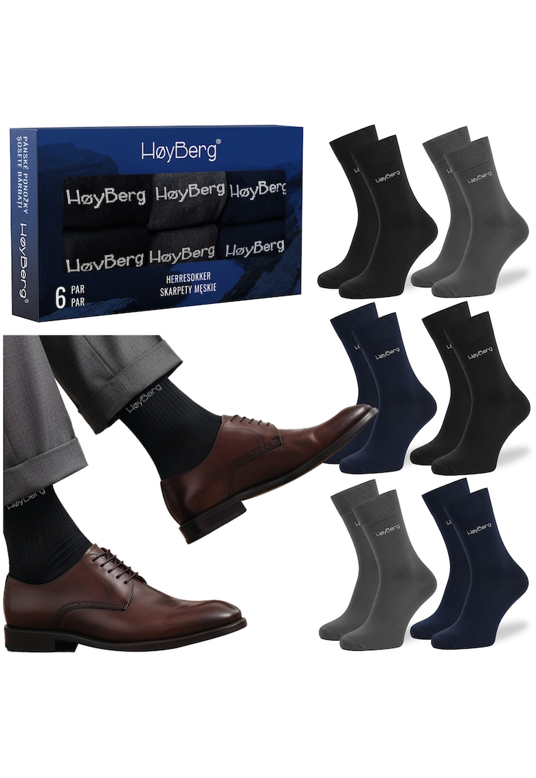 Set 6 Perechi Sosete Barbati Elegante - Lungi - Bumbac - Multicolor