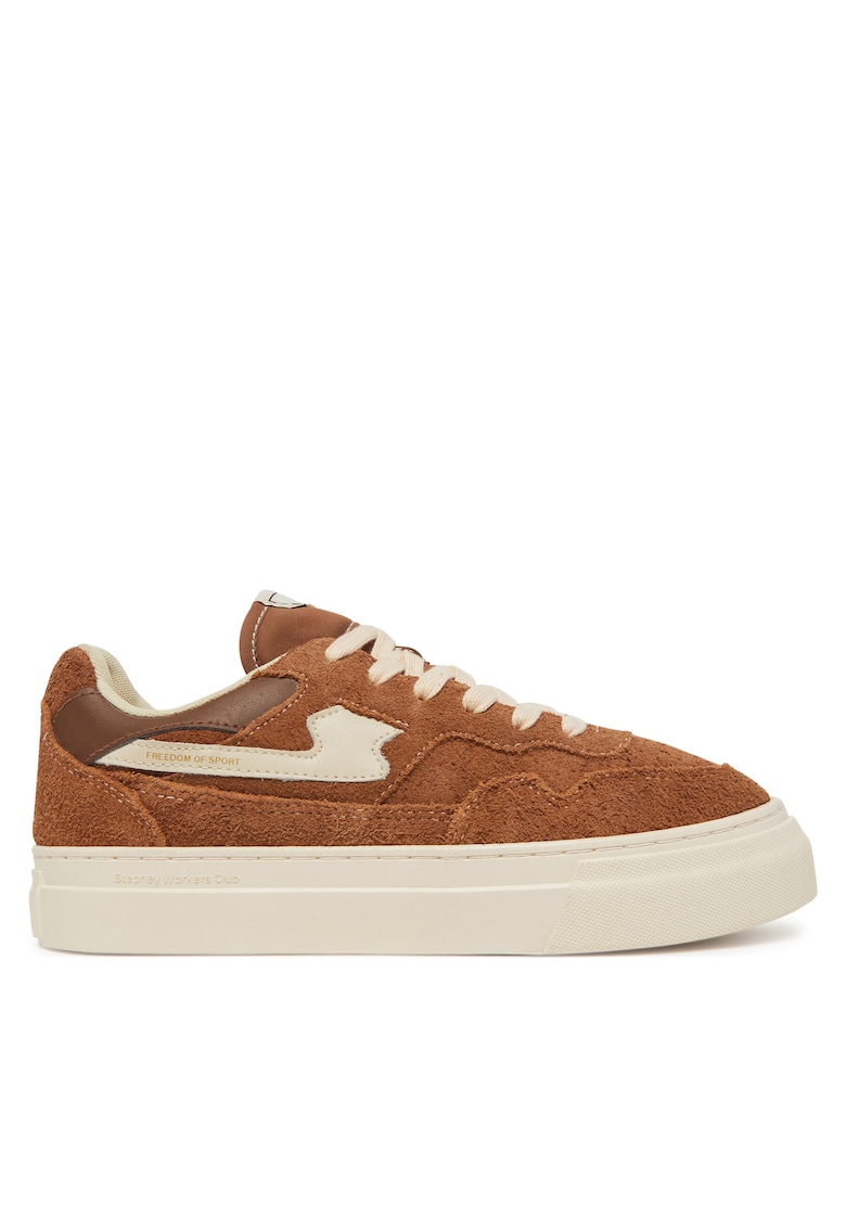 Tenisi unisex - piele naturala - maro