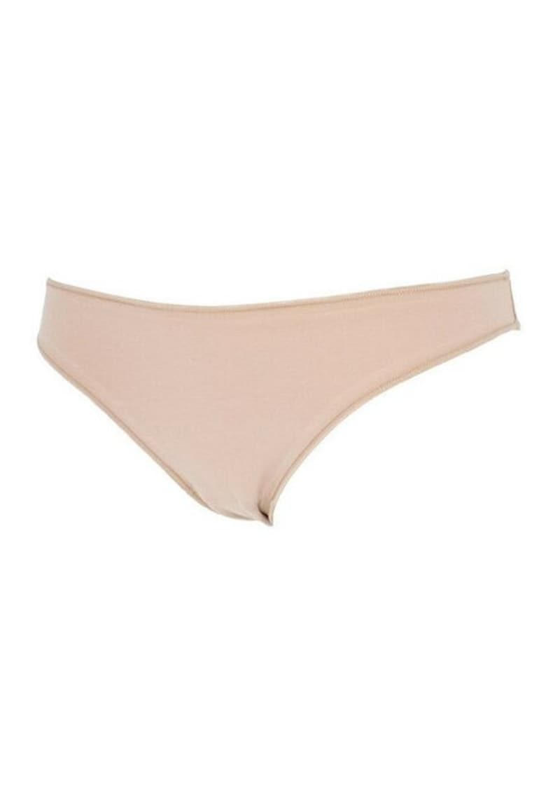 Set 3 perechi chiloti brazilieni bumbac cu talia joasa 3490 0003 - Bej