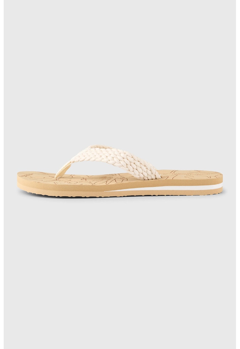 Papuci fli-flop cu aspect impletit - Alb