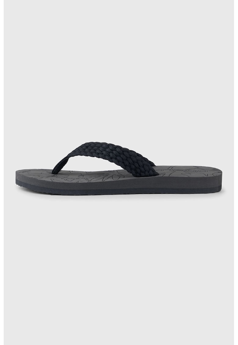 Papuci fli-flop cu aspect impletit - Negru