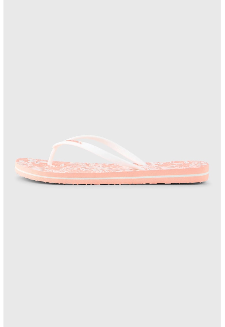 Papuci flip-flop cu logo - Alb/Piersica