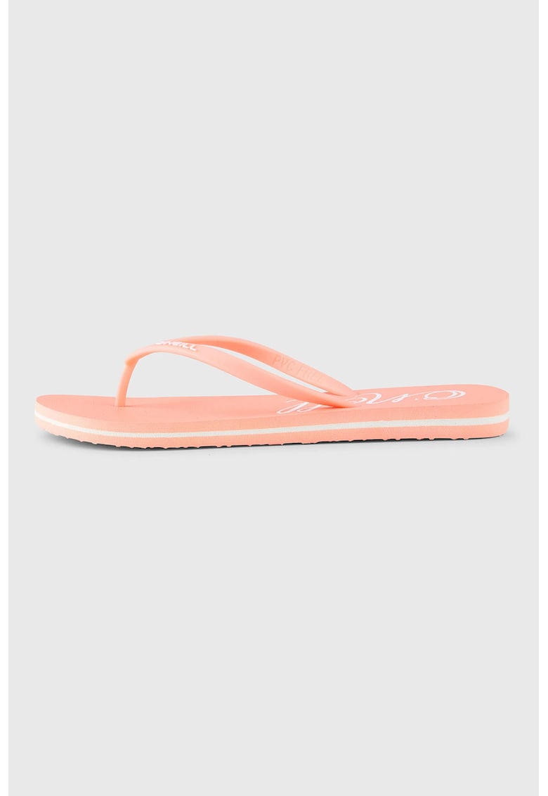 Papuci flip-flop cu imprimeu logo - Roz somon