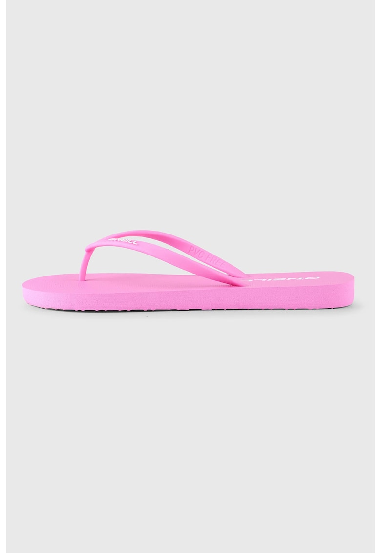 Papuci flip-flop cu logo in relief - Fucsia