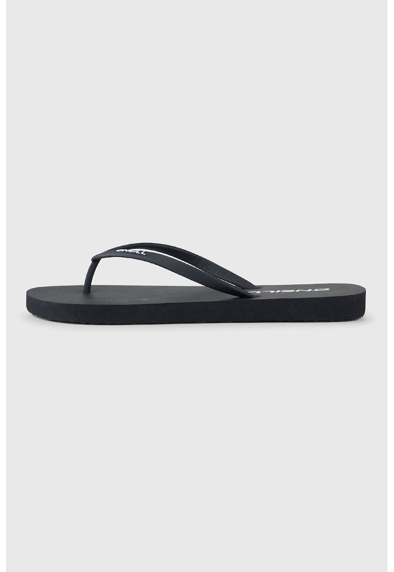 Papuci flip-flop cu logo in relief - Negru