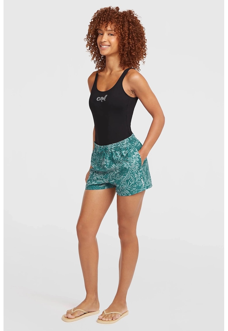 Pantaloni scurti cu imprimeu floral - Verde persan