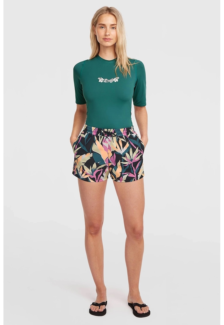 Pantaloni scurti cu imprimeu floral - Negru/Roz