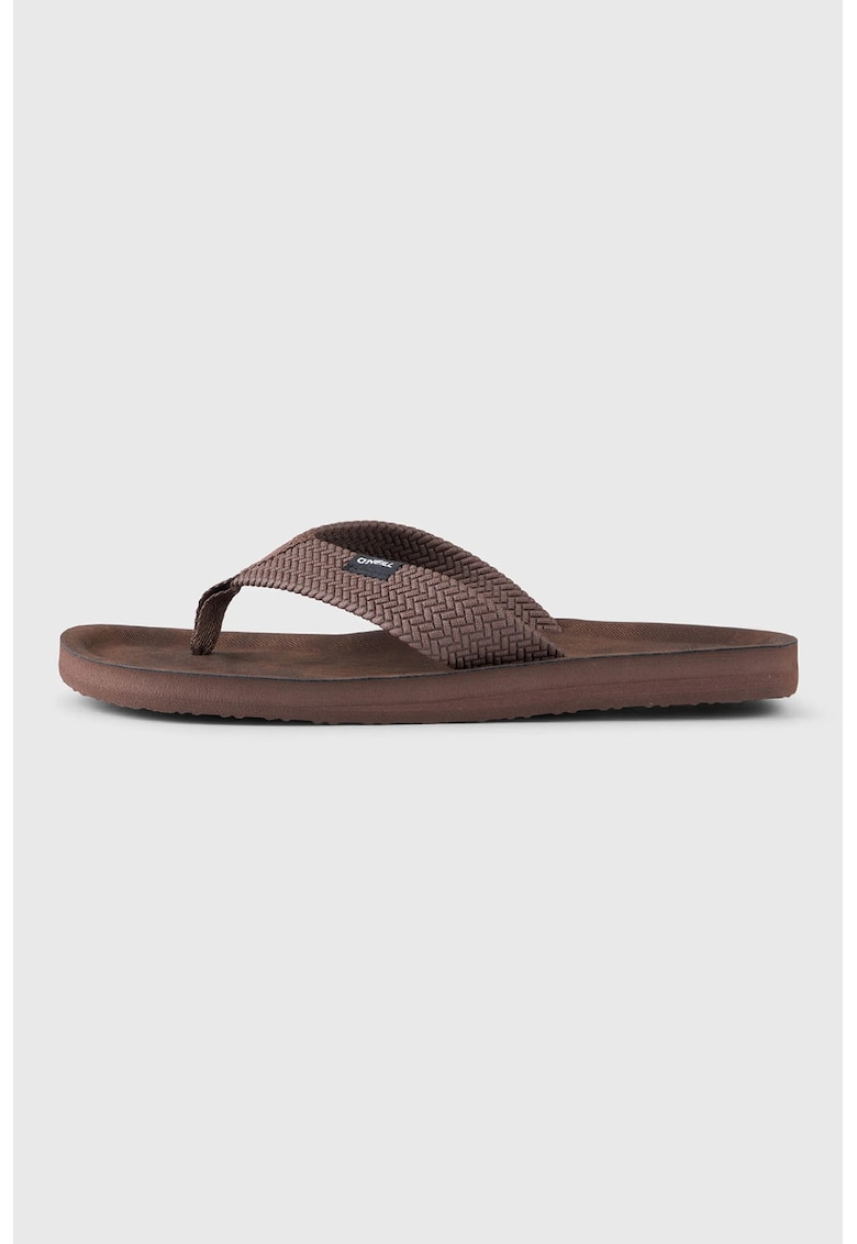 Papuci flip-flop cu model uni - Maro pamantiu
