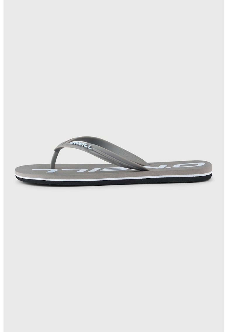 Papuci flip-flop cu logo - Gri deschis