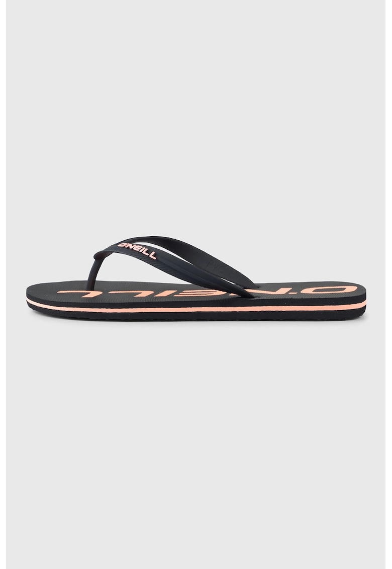 Papuci flip-flop cu logo - Negru/Piersica