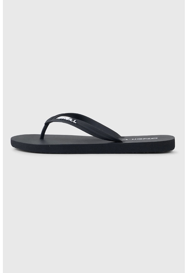 Papuci flop-flop cu detalii logo - Negru