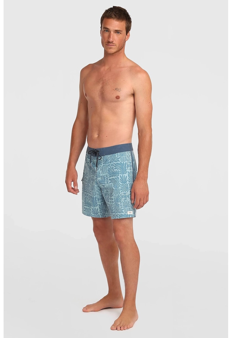 Pantaloni scurti cu talie ajustabila si model - Albastru deschis