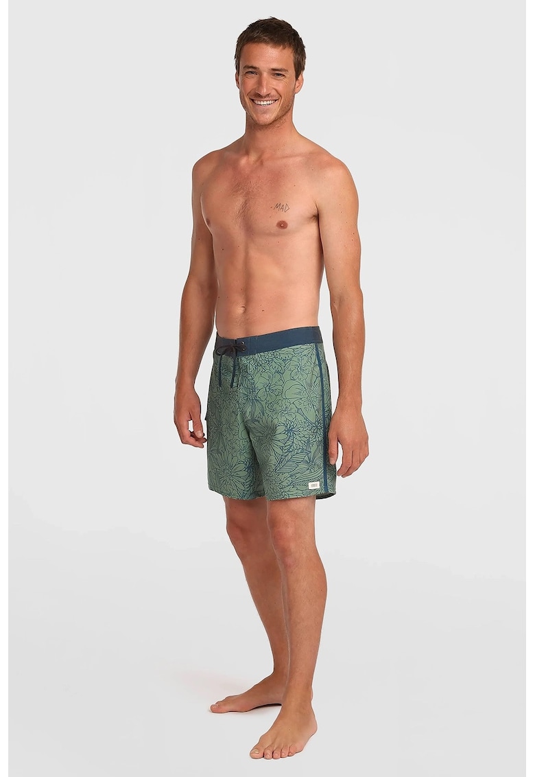 Pantaloni scurti cu talie ajustabila si model - Verde feriga