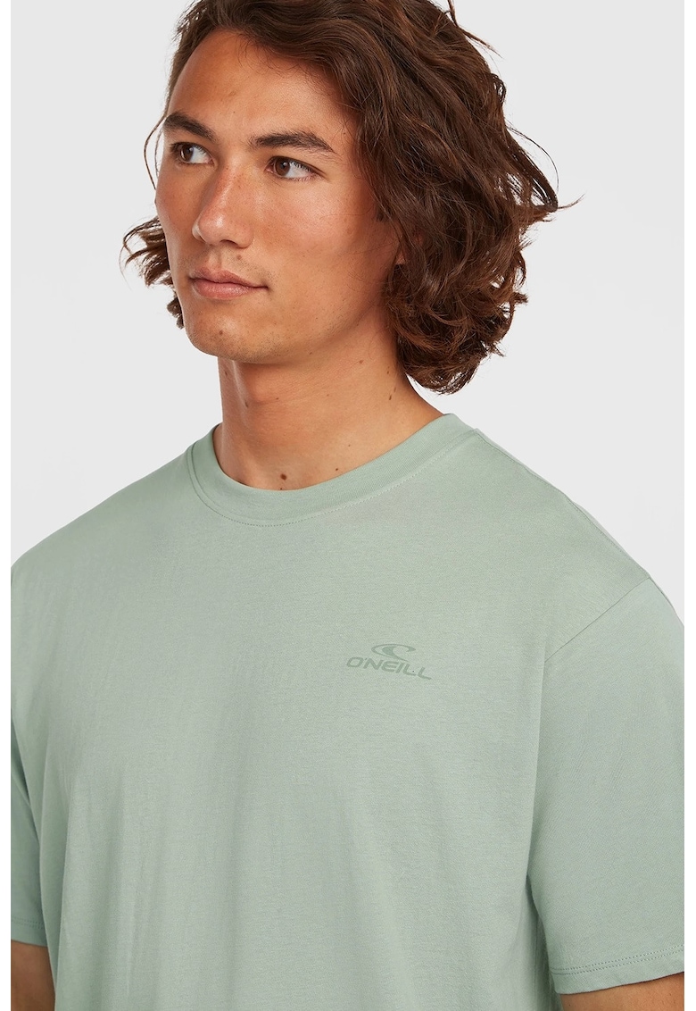 Tricou de bumbac cu logo - Verde pal