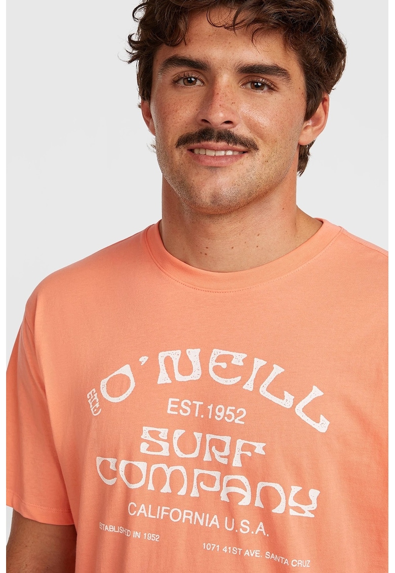 Tricou lejer cu imprimeu logo Muir - Roz somon